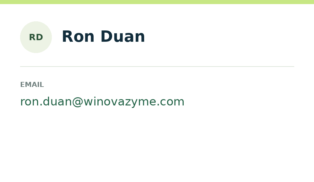 Contact card for Ron Duan